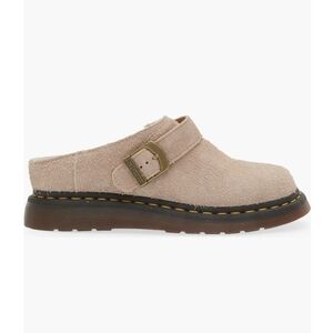 Dr. Martens Tan Suede Mule Clogs with Buckle